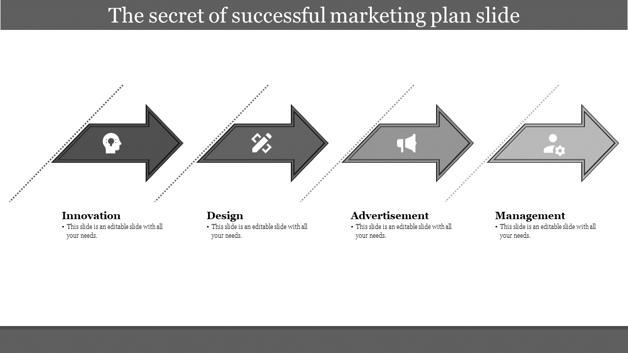 Free - Business And Marketing Plan Template With Arrow Shaped